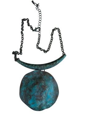 Vintage Metal Brutalist Statement Adjustable Necklace